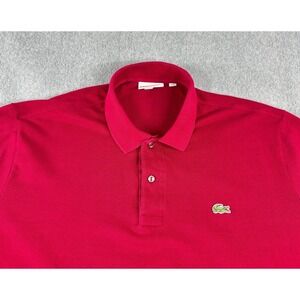 Lacoste Polo Shirt Mens 3XL 8 Red Classic Fit Long Sleeve